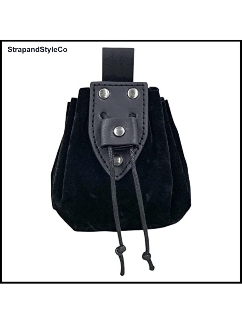 Vintage Medieval Faux Leather Drawstring Pouch Belt Coin Purse Dice Bag LARP